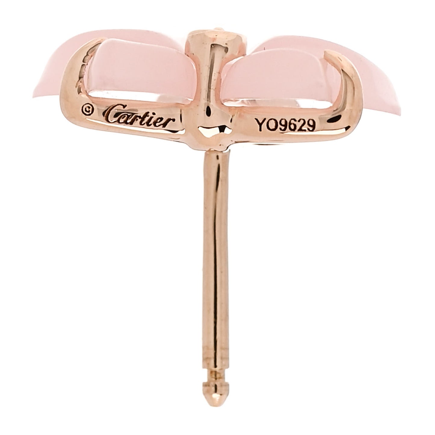 18K Pink Gold Diamond Rose Quartz Caresse D'Orchidees Par Cartier Earrings