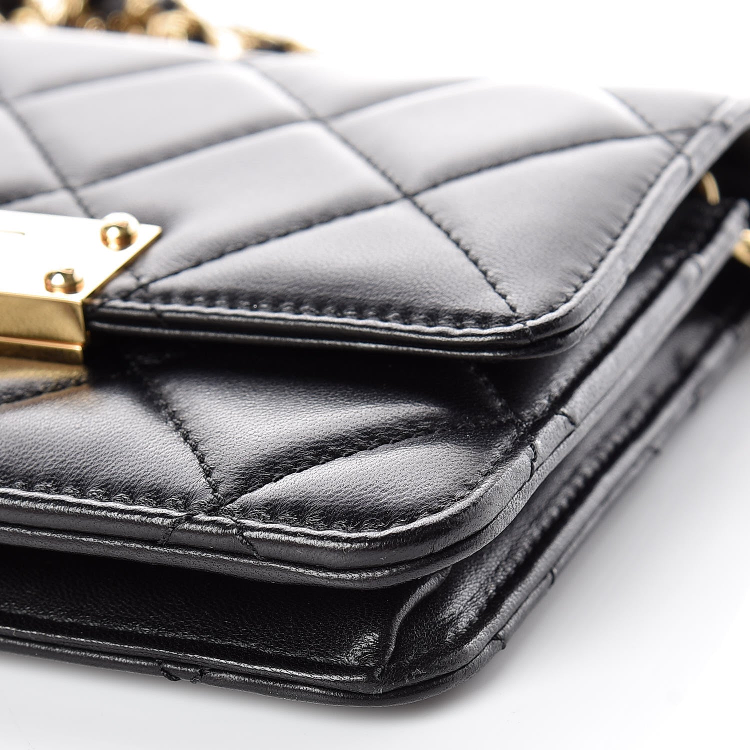 Chanel Lambskin Quilted Golden Class Wallet on Chain WOC Black 6 of 9