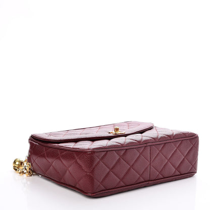 Chanel Caviar Quilted Flap Camera Case Burgundy 4 of 8