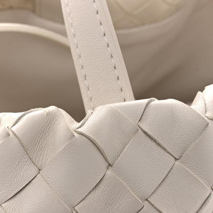 Bottega Veneta Calfskin Intrecciato Small Castello Bucket Bag White 12 of 12