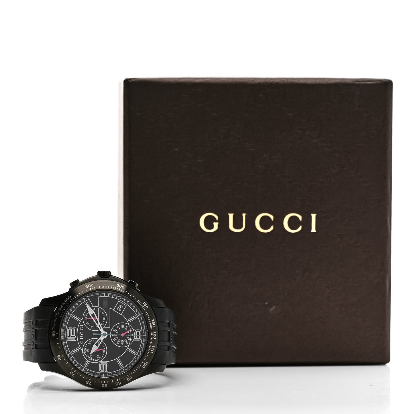 PVD Stainless Steel 44mm G-Timeless Chronograph Quartz Watch Black