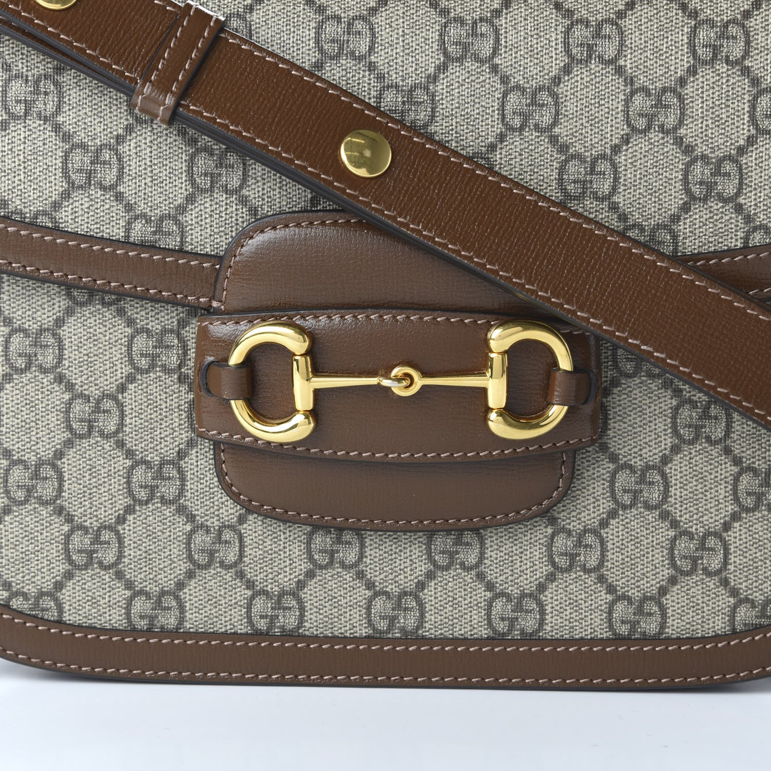 Gucci GG Supreme Monogram Horsebit 1955 Shoulder Bag Beige Brown Sugar 10 of 10