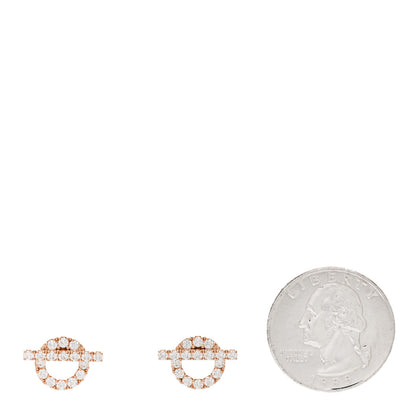 Hermes 18K Rose Gold Diamond Finesse Earrings 2 of 5