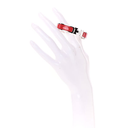 Hermes Enamel Narrow Clic Clac H Bracelet PM Framboise 2 of 5