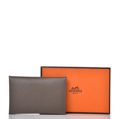 Hermes Epsom Calvi Card Case Etain 8 of 8