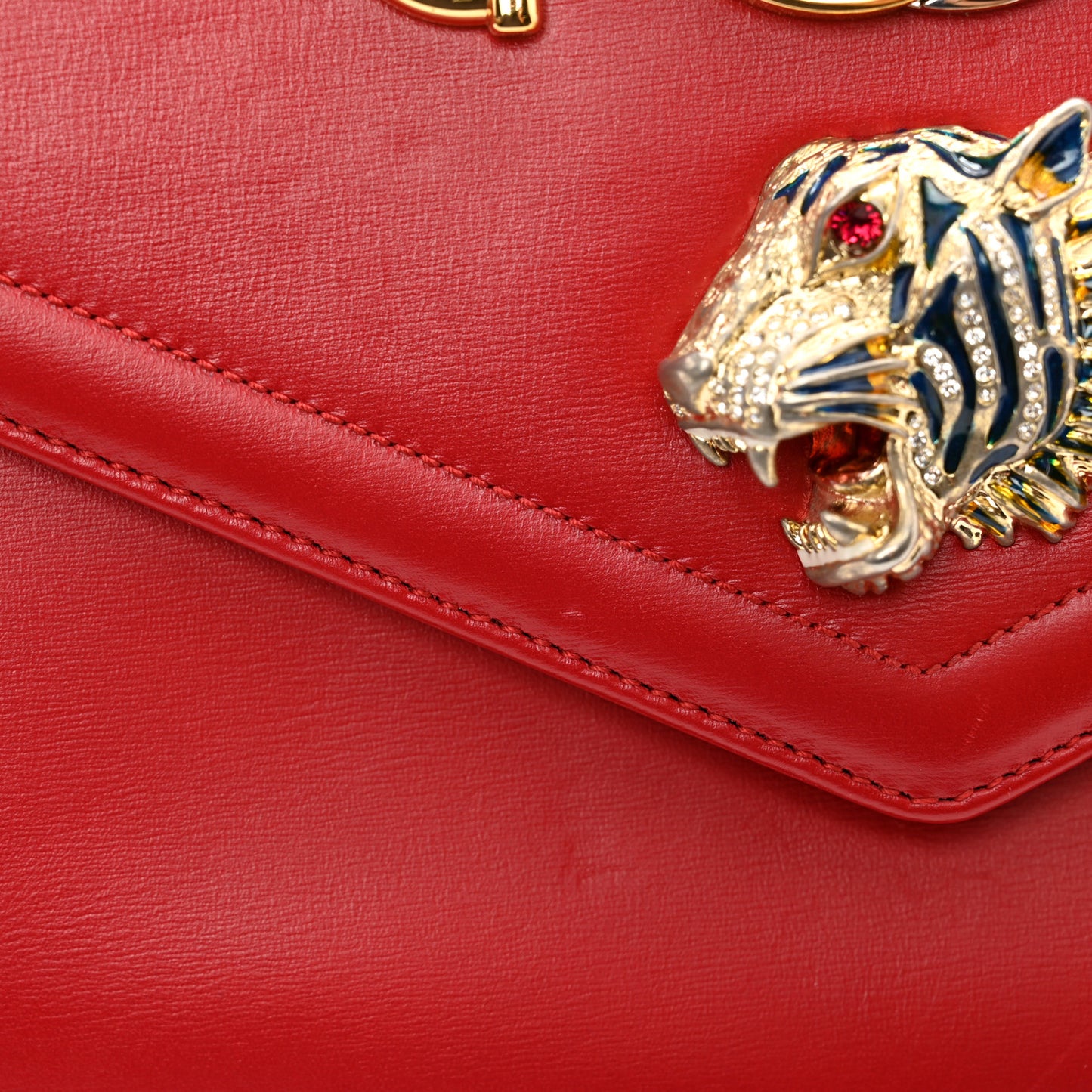 Vitello Palmellato Lux Crystal Medium Rajah Shoulder Bag Hibiscus Red Multicolor
