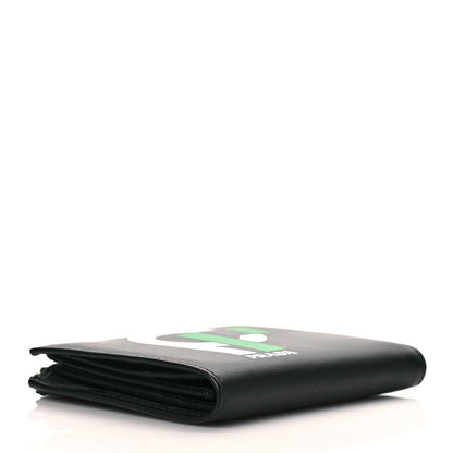 Prada Calfskin Racing Logo Wallet Black Green 4 of 9