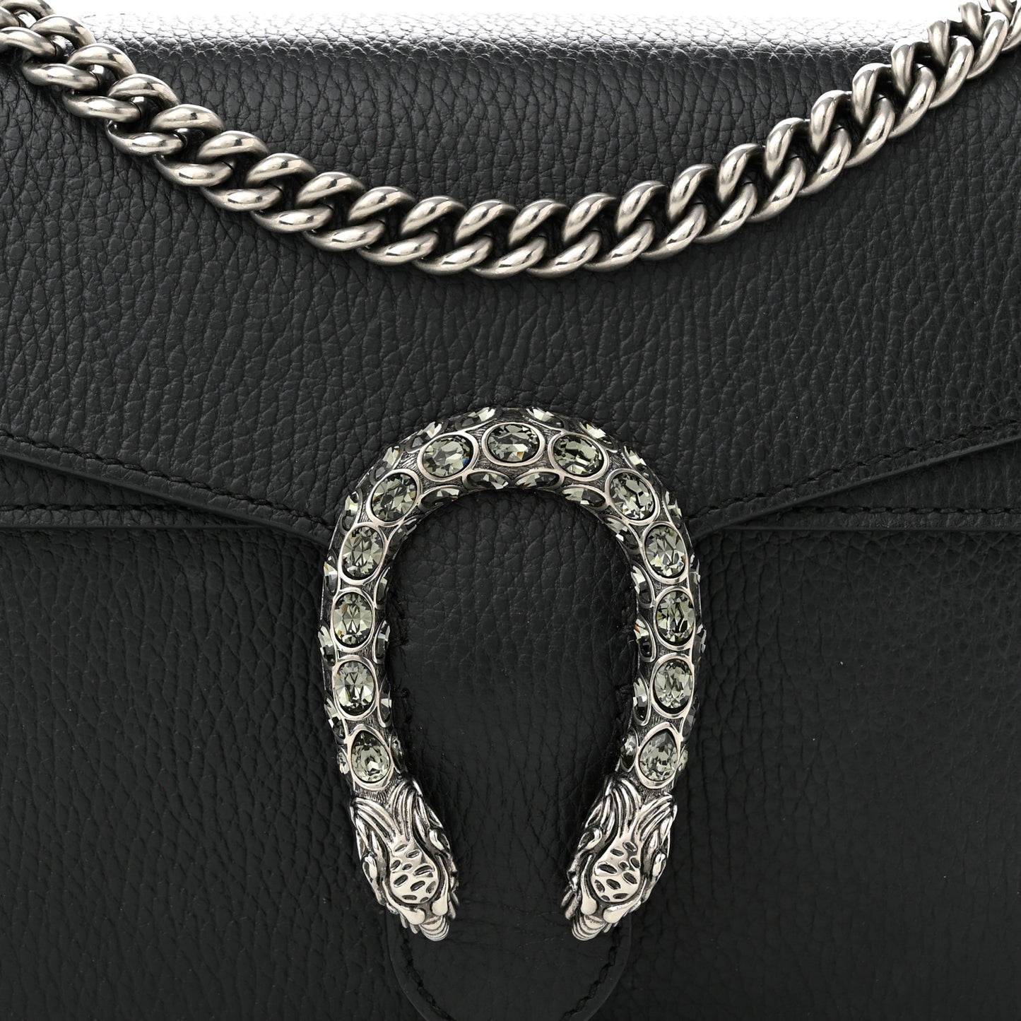 Pebbled Calfskin Small Dionysus Shoulder Bag Black