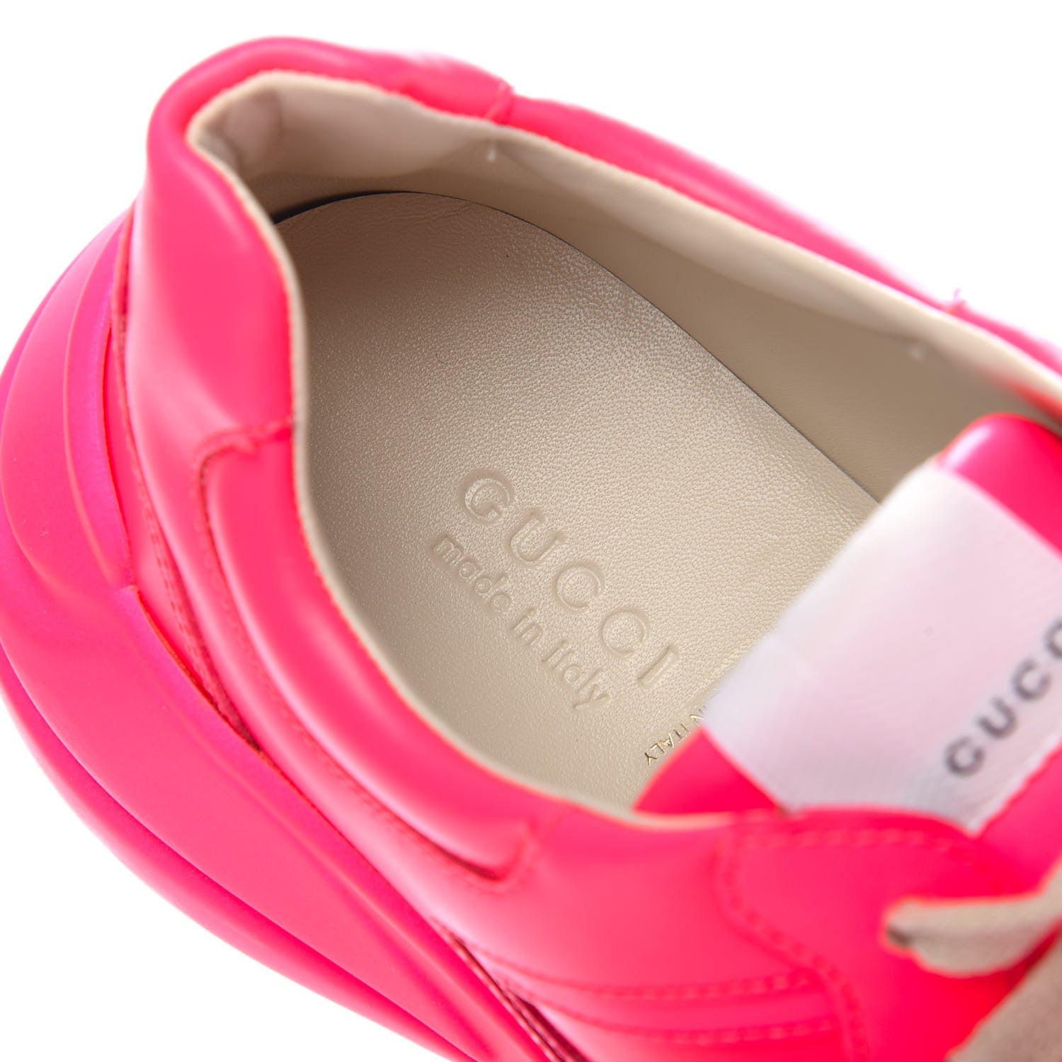 Gucci Calfskin Womens Rhyton Sneakers 38.5 Fluo Fuxia 6 of 10