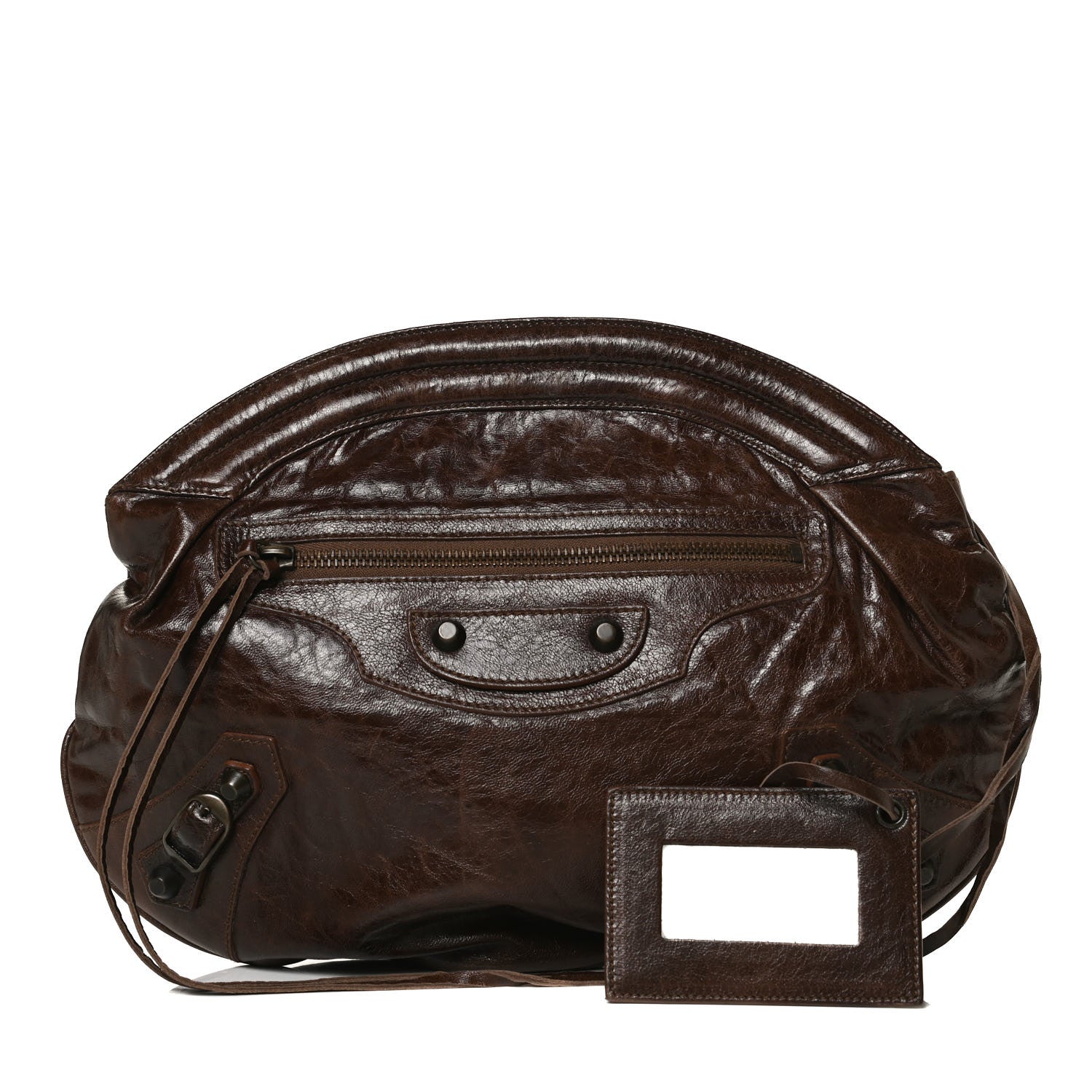 Balenciaga Chevre Classic Hardware Oval Clutch Truffle 1 of 25
