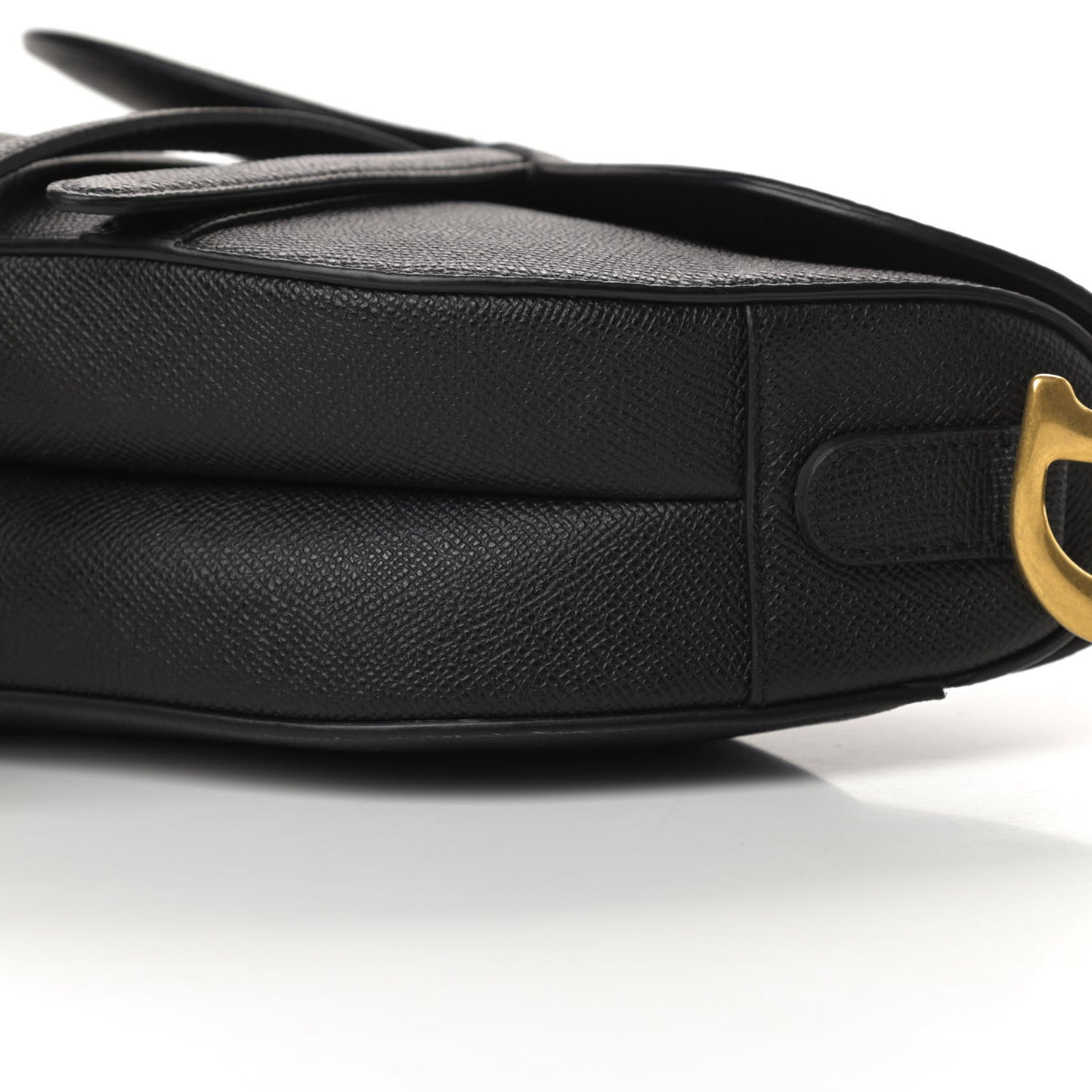 Grained Calfskin Saddle Bag Black