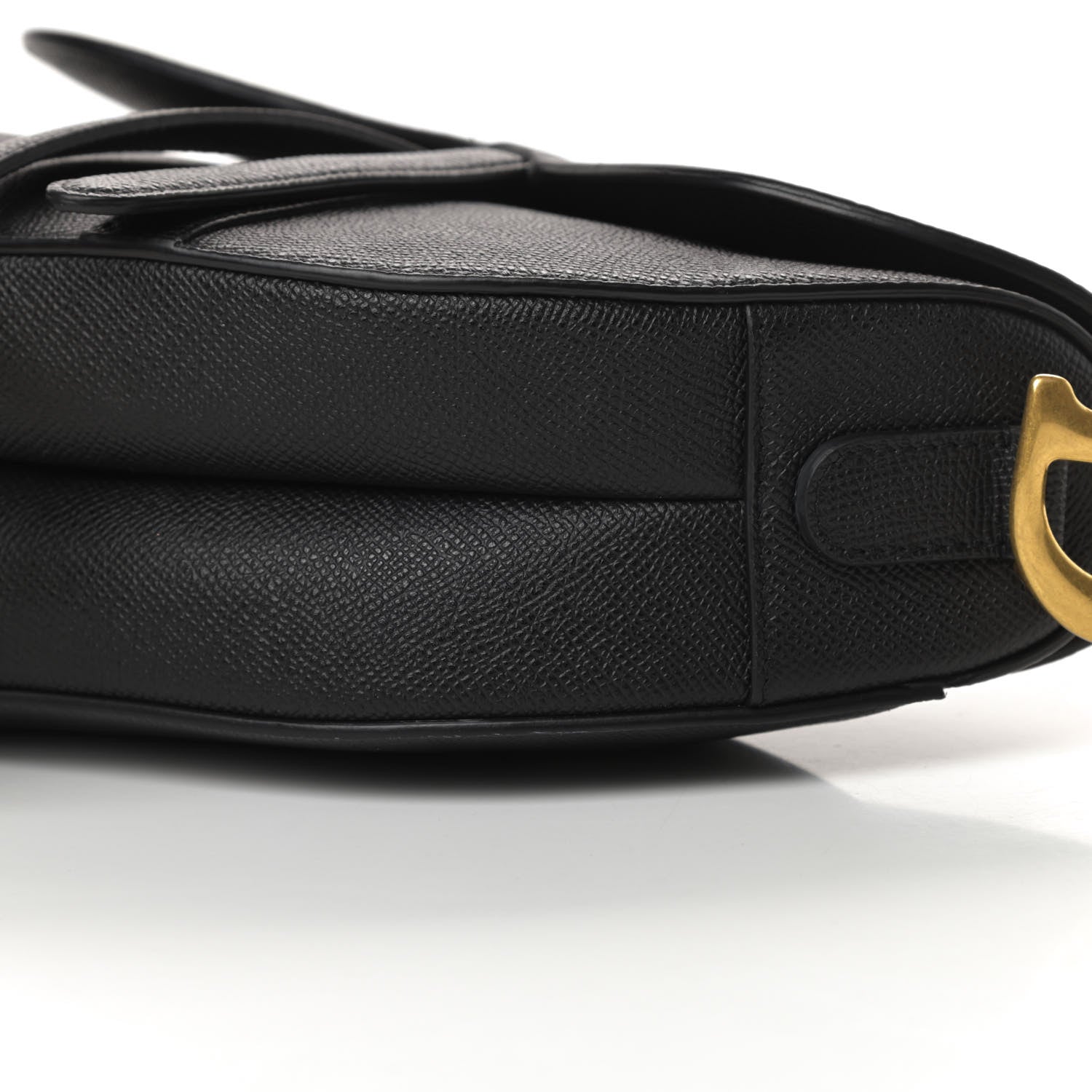 Christian Dior Grained Calfskin Saddle Bag Black 10 of 11