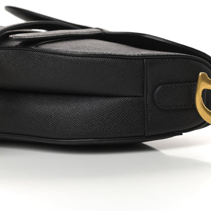 Christian Dior Grained Calfskin Saddle Bag Black 10 of 11