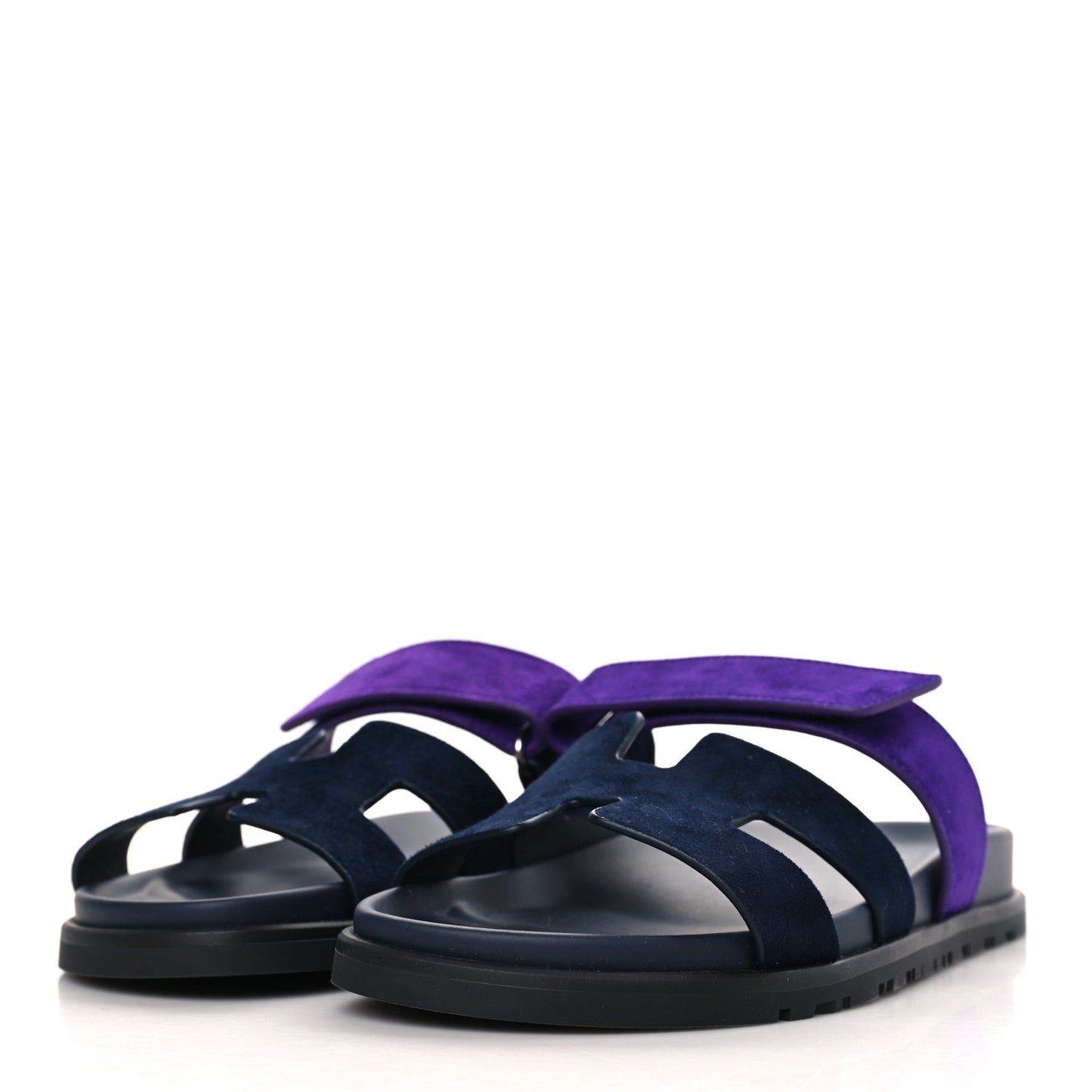 Suede Goatskin Womens Chypre Sandals 37.5 Marine Violet Majorette