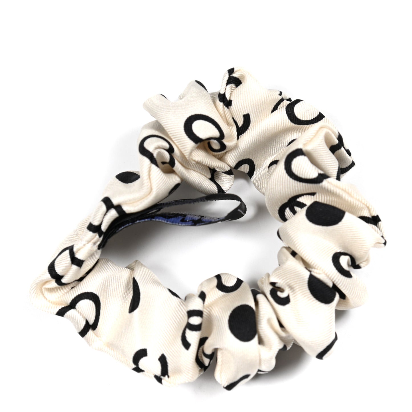 Silk CC Twilly Hair Tie Ivory Black
