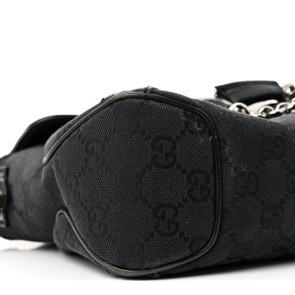 Gucci Monogram Horsebit Chain Studded Flap Shoulder Bag Black 9 of 13