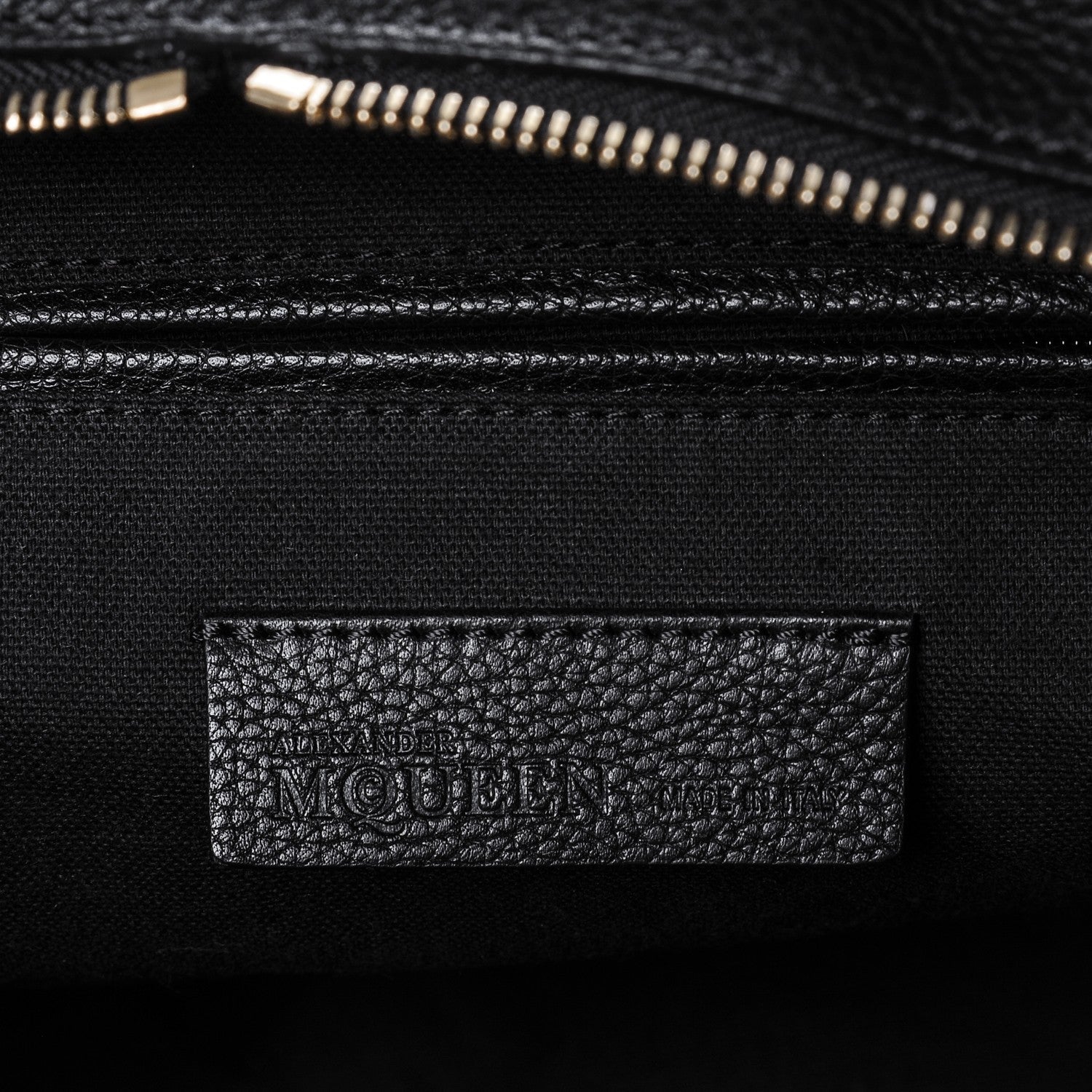 Alexander McQueen Pebbled Calfskin Large Skull Padlock Zip Around Tote Black 6 of 7