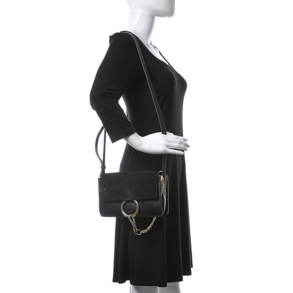 Chloe Suede Calfskin Small Faye Shoulder Bag Black 2 of 11
