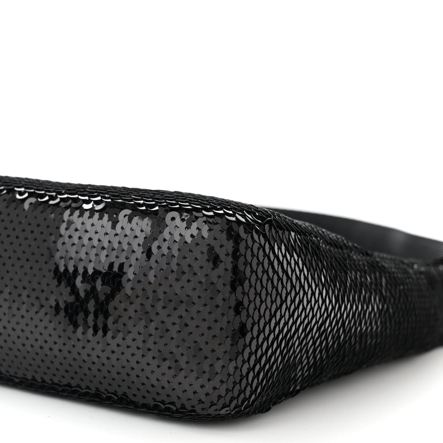 Paillettes Sequin Mini Re-Edition 2000 Bag Black White