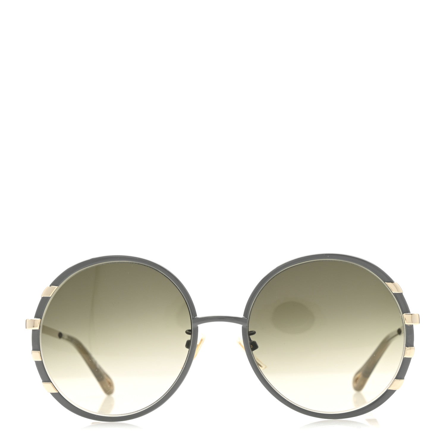 Chloe Metal Round Sunglasses CH0114S Blue Gold 2 of 8
