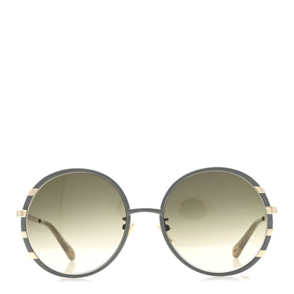Chloe Metal Round Sunglasses CH0114S Blue Gold 2 of 8