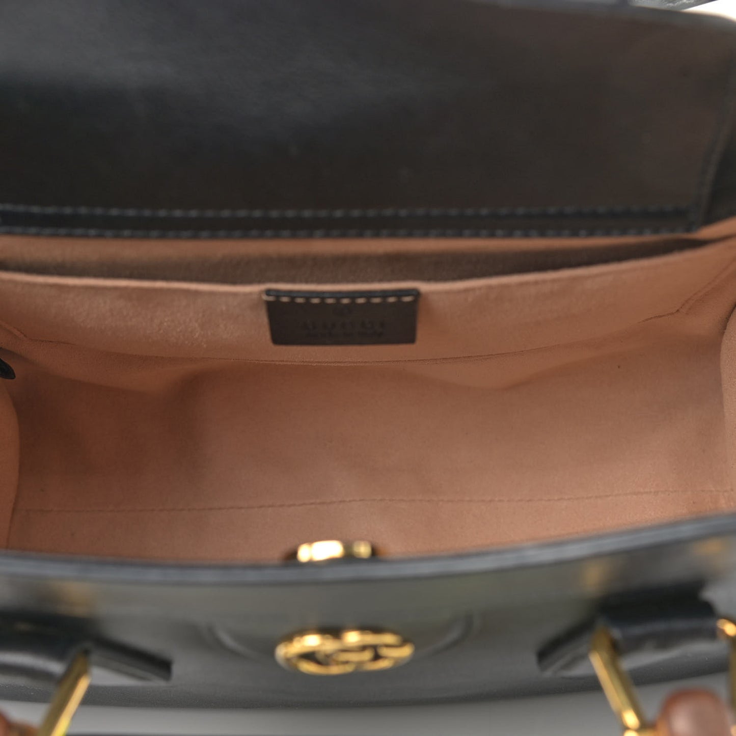 Calfskin Small Diana Tote Bag Black Yellow Fluo