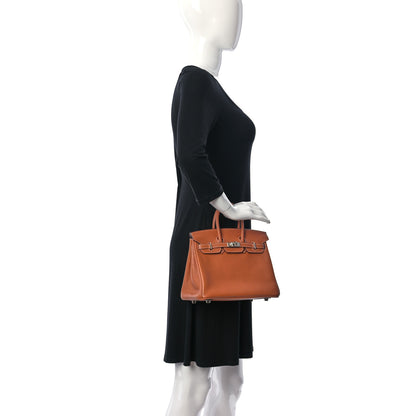 Hermes Taurillon Novillo Verso Birkin 25 Gold Gris Tourterelle 2 of 11