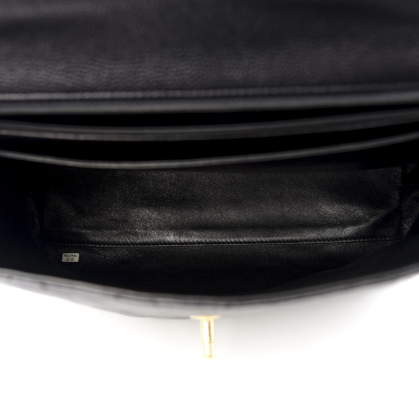 Caviar Quilted Jumbo Kelly Flap Black