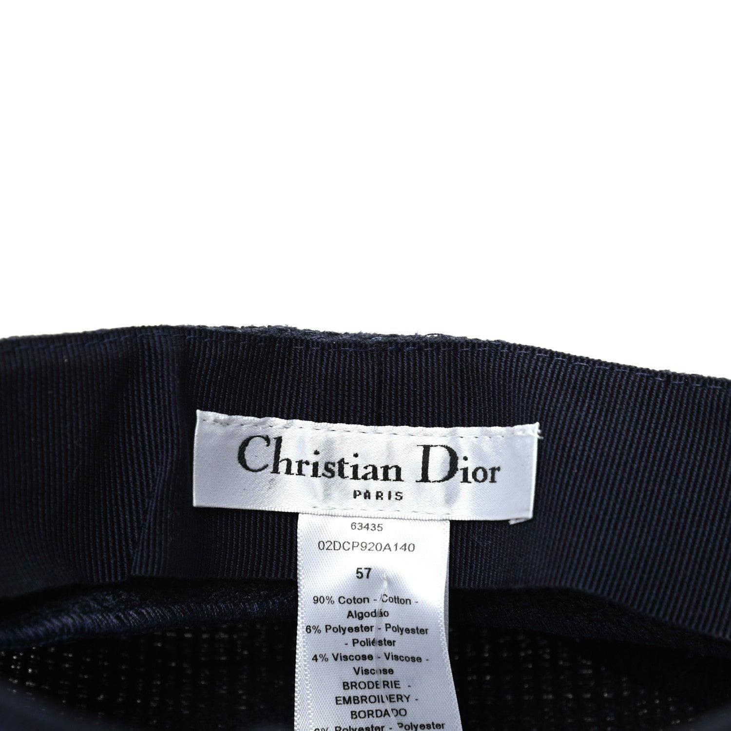 Christian Dior Cotton Baseball Cap 57 Navy 5 of 5