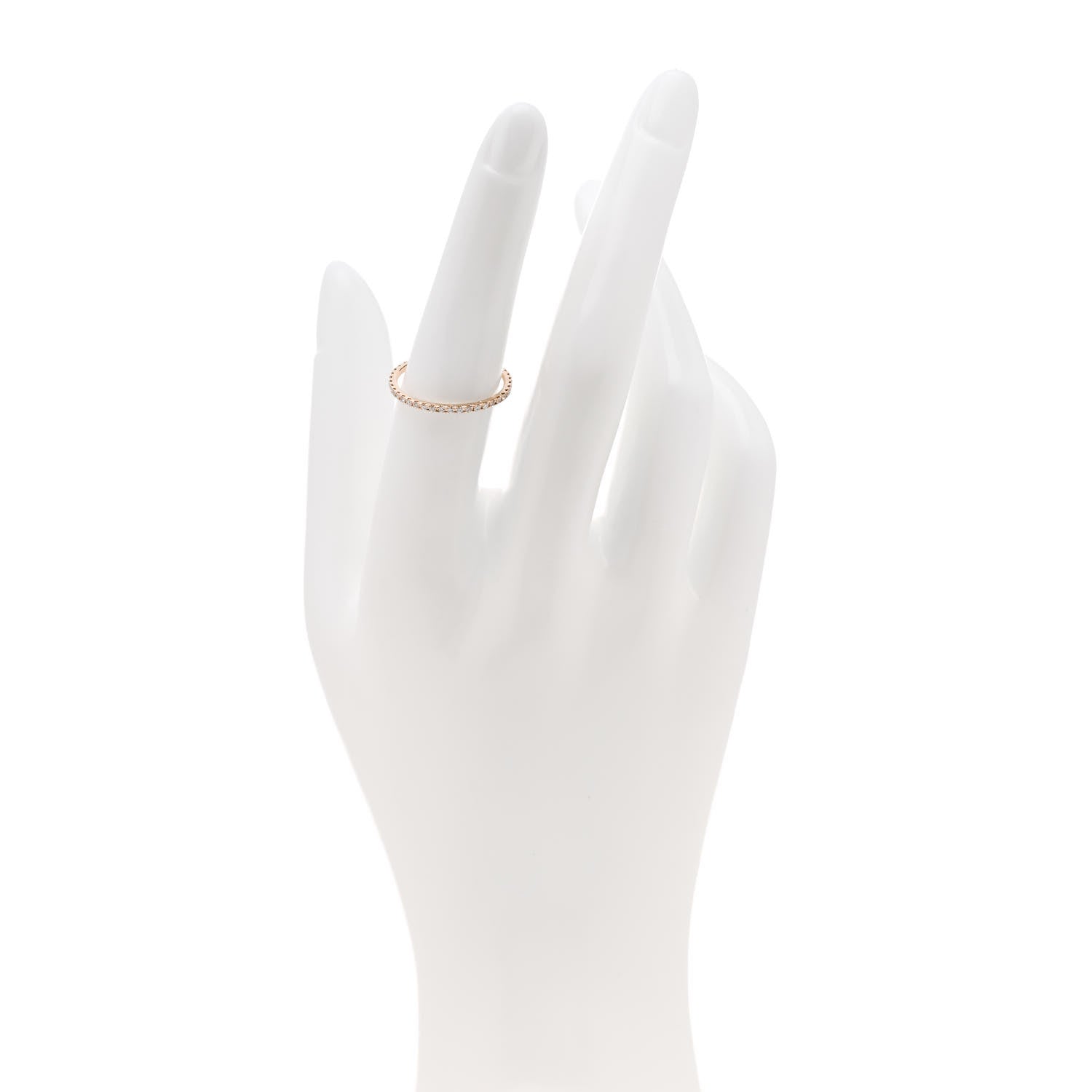 Van Cleef & Arpels 18K Rose Gold Diamond 1.25mm Felicite Wedding Band Ring 53 6.5 2 of 5
