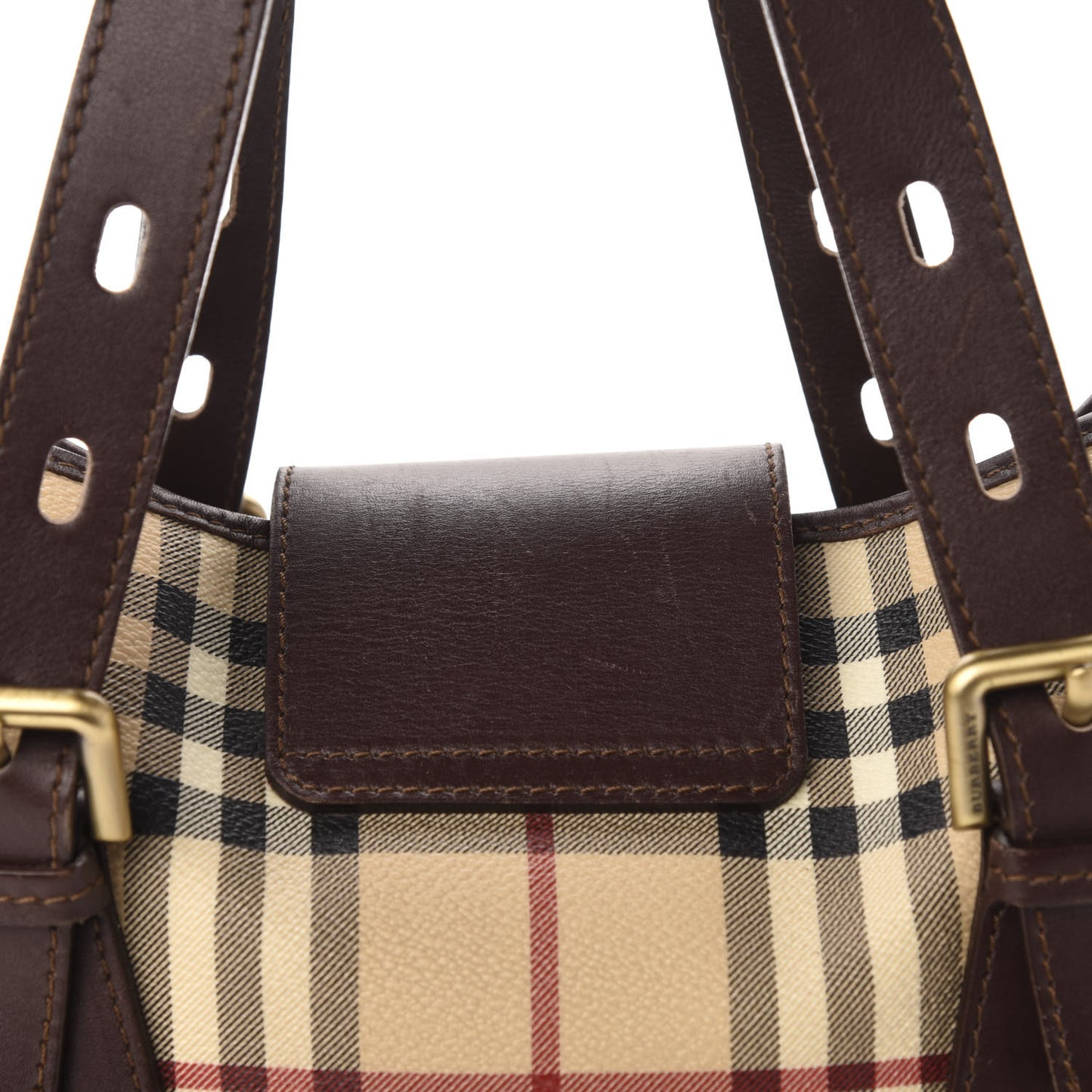 Haymarket Check Buckle Satchel Chocolate
