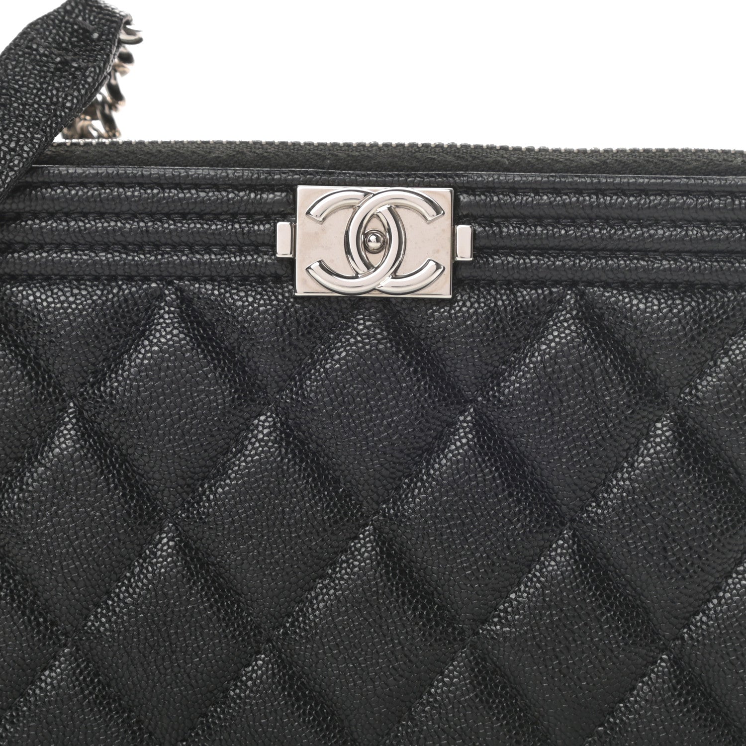 Chanel Caviar Quilted Small Boy Clutch With Chain Black 11 of 14