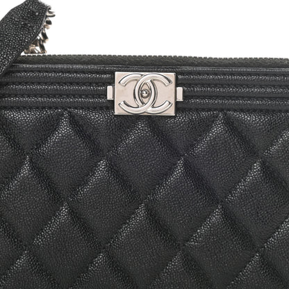 Chanel Caviar Quilted Small Boy Clutch With Chain Black 11 of 14