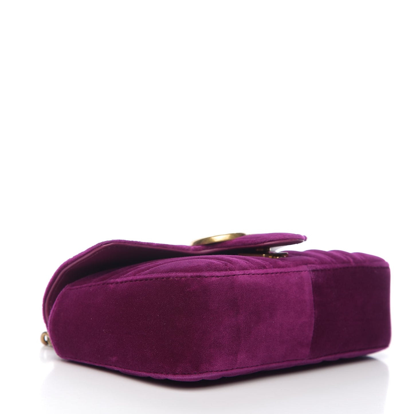Velvet Matelasse Mini GG Marmont Shoulder Bag Fuchsia Violet Cyclamen