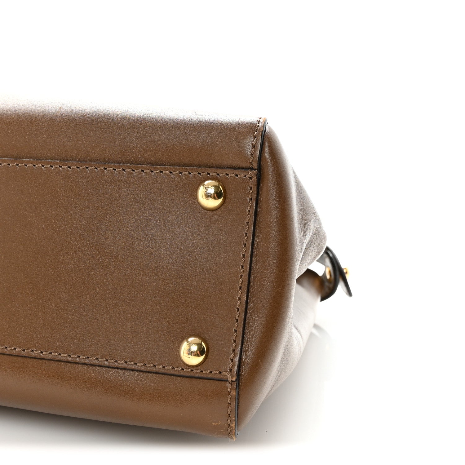 Fendi Vitello Morgan Fabric Jacquard Pequin Medium Peekaboo Iconic Satchel Foresta Tobacco Black 9 of 9