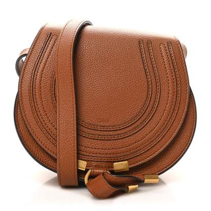 Chloe Grained Calfskin Small Marcie Saddle Bag Tan 1 of 9