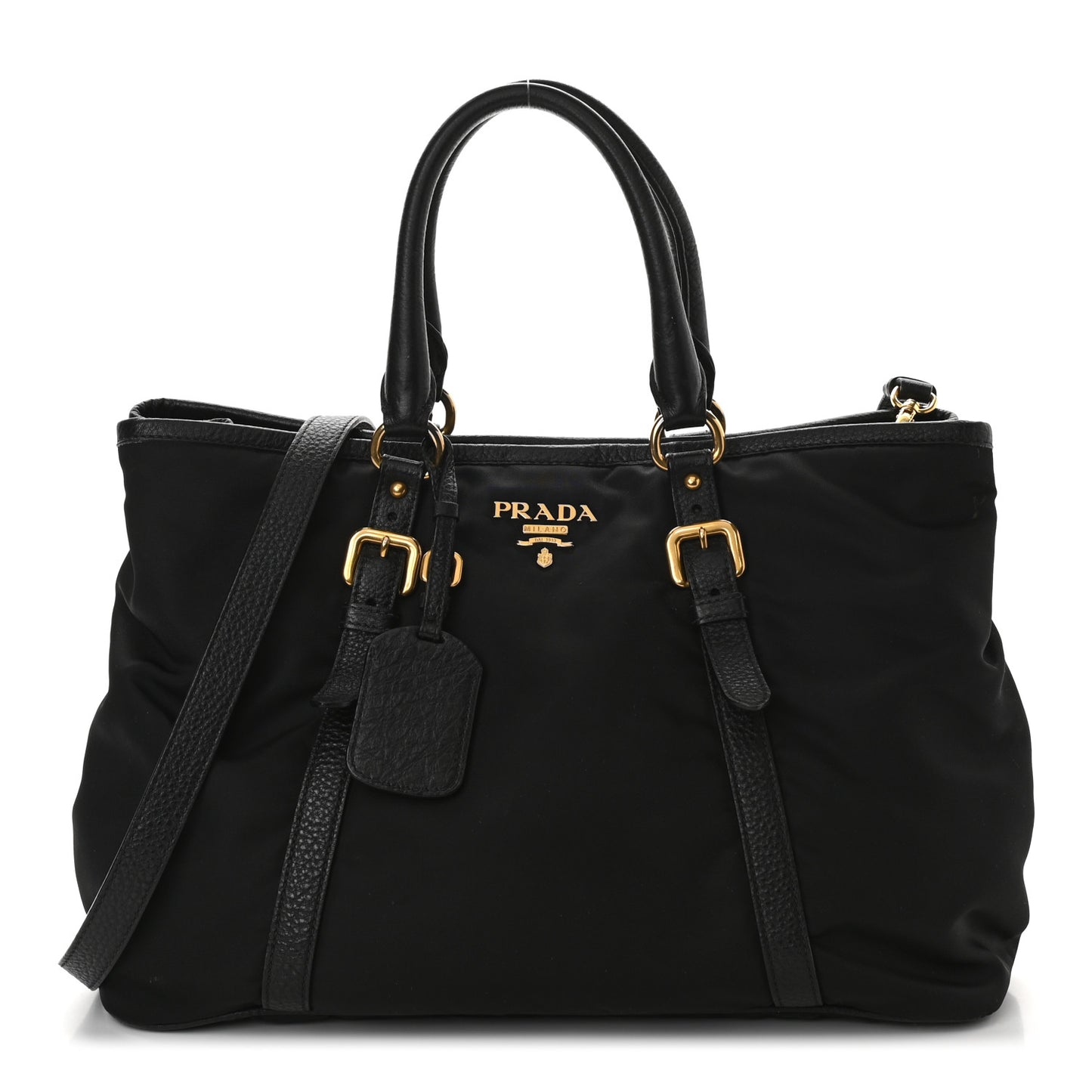 Tessuto Nylon Saffiano Tote Black