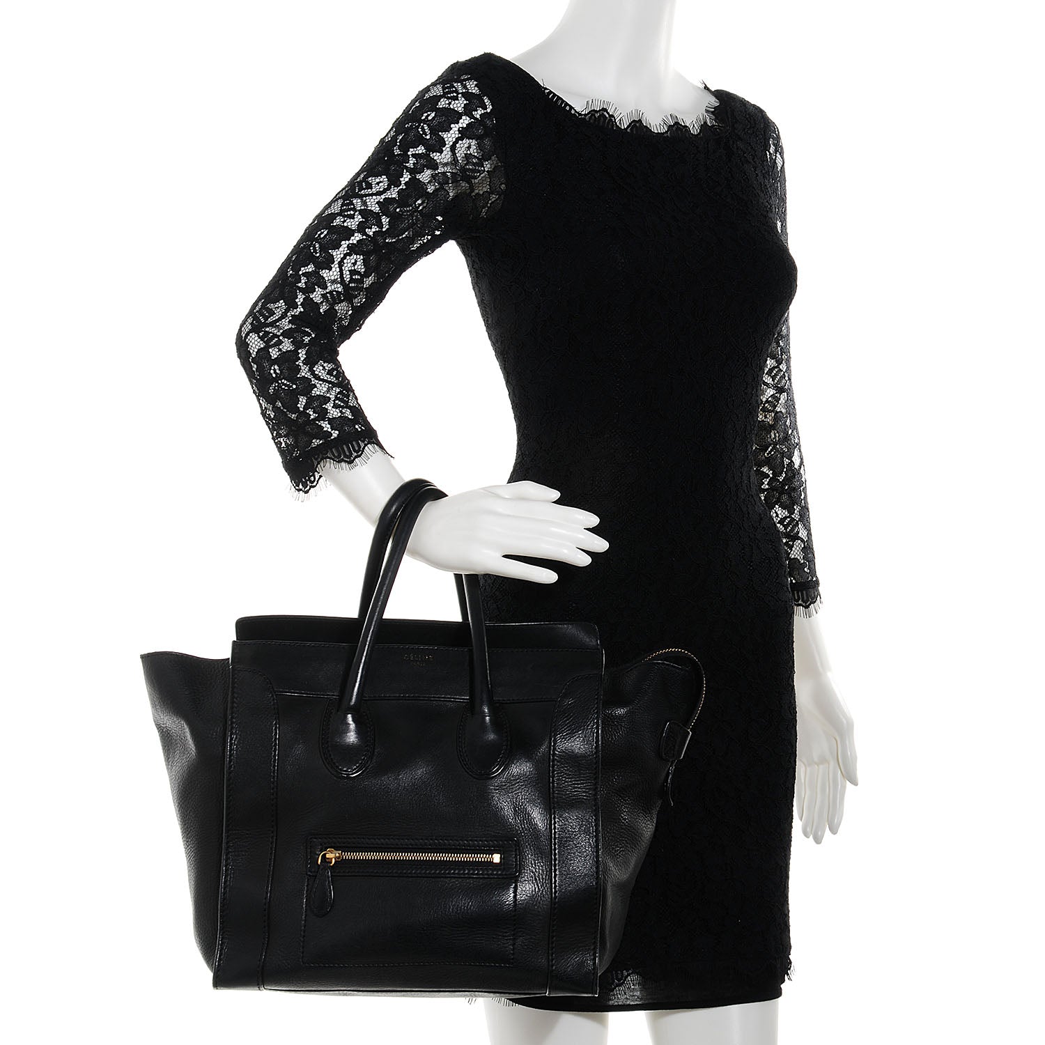 Celine Smooth Calfskin Mini Luggage Black 2 of 9