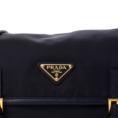 Prada Tessuto Nylon Saffiano Small Messenger Bag Blue 10 of 10
