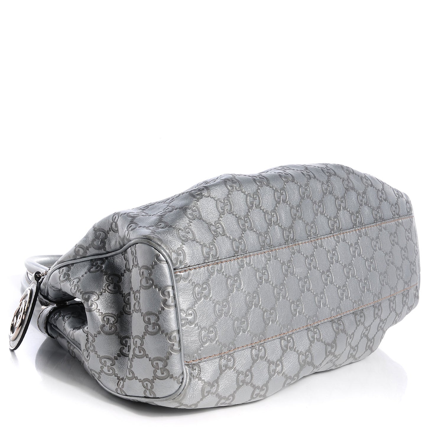 Guccissima Medium Sukey Tote Silver