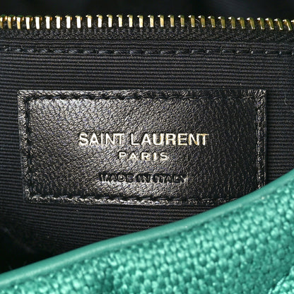 Saint Laurent Canvas Quilted Toy Loulou Puffer Monogram Chain Satchel Basil 6 of 9