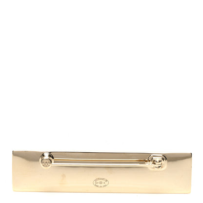 Chanel Metal Enamel Logo Brooch Gold 3 of 4