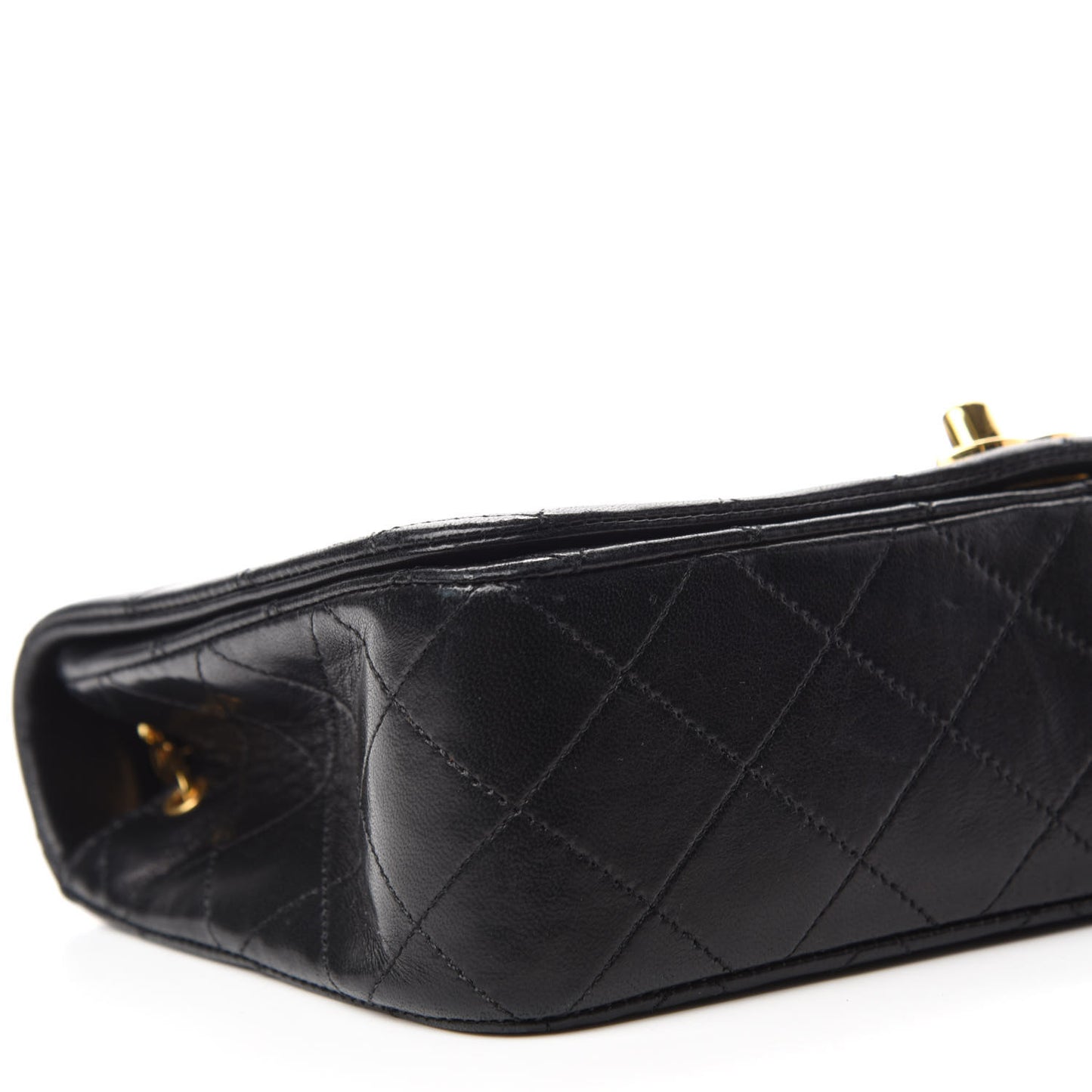 Lambskin Quilted Small Single Flap Bag Black