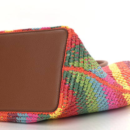 Valentino Garavani Raffia Calfskin Rockstud Summer Tote Multicolor 9 of 10