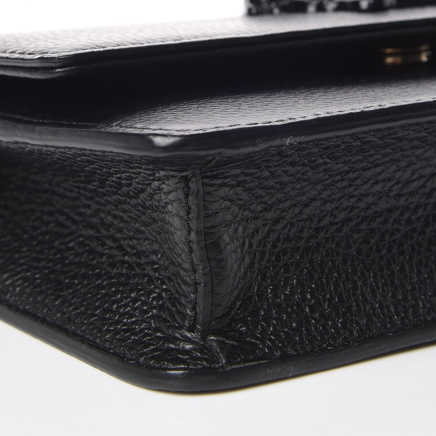 Grained Calfskin Palazzo Chain Evening Bag Black