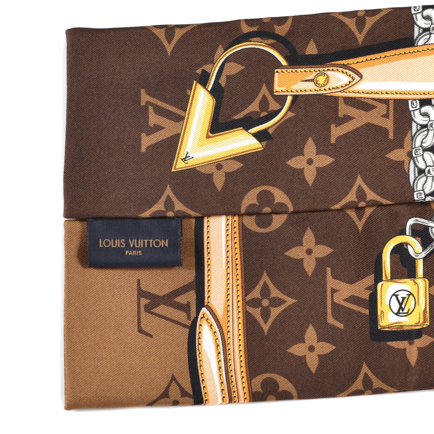 Louis Vuitton Silk Monogram Confidential Bandeau Brown 3 of 4