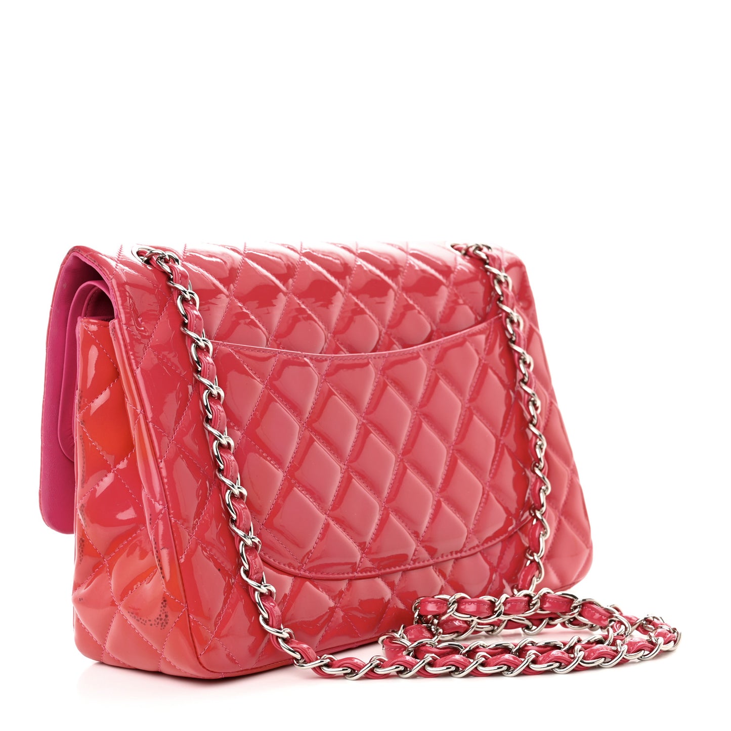 Patent Quilted Jumbo Double Flap Pink