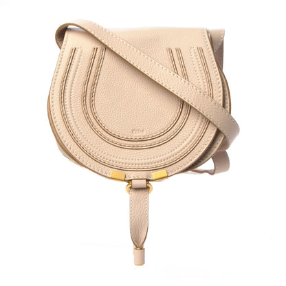 Chloe Calfskin Mini Marcie Round Crossbody Bag Abstract White 1 of 8