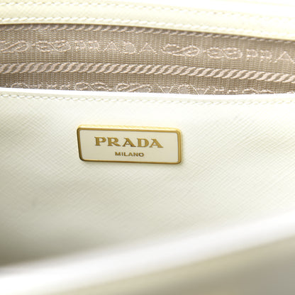 Prada Saffiano Vernice Medium Galleria Double Zip Tote Bianco 7 of 22