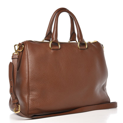 Prada Vitello Daino Boston Bag Palissandro 4 of 13
